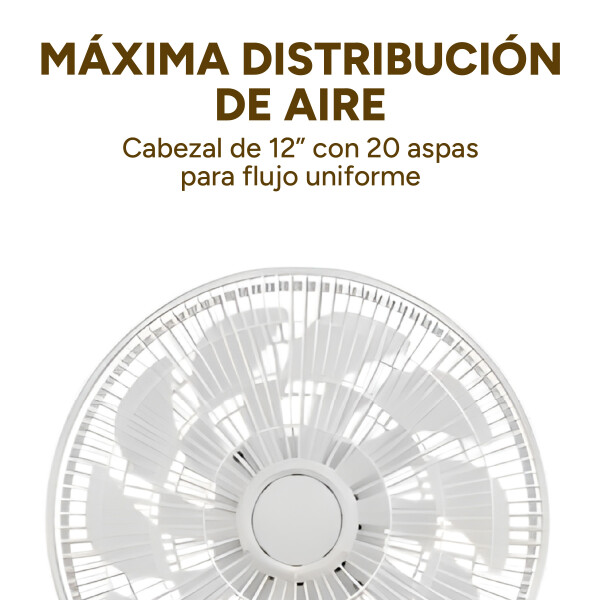 Ventilador 2 En 1 Pie Escritorio Goldtech 3 Velocidades 30W Color Blanco