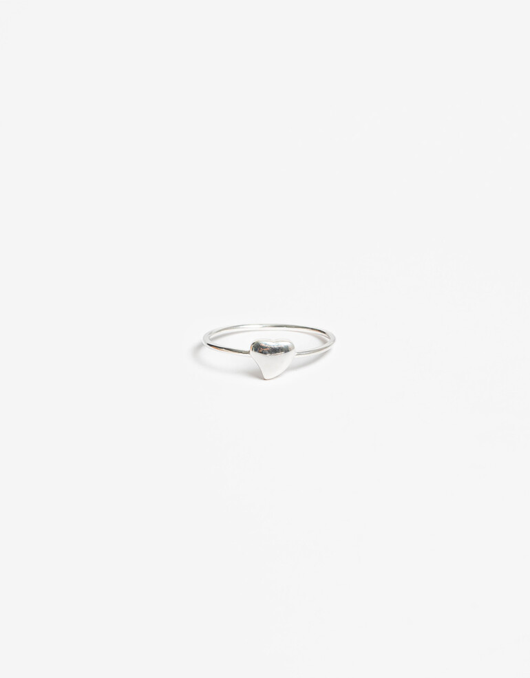 Anillos Chicos Metal Anillo Plata 925 Corazón - Plateado