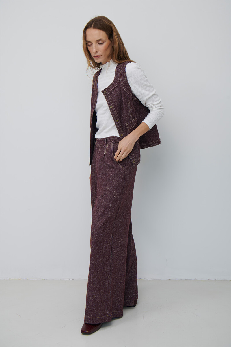 PANTALON MINI ESPIGA BURDEOS