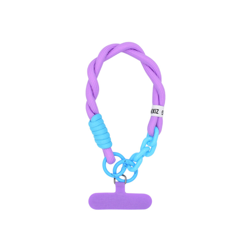 Correa de mano para celular trenzada color violeta/celeste Correa De Mano Para Celular Trenzada Color Violeta/celeste