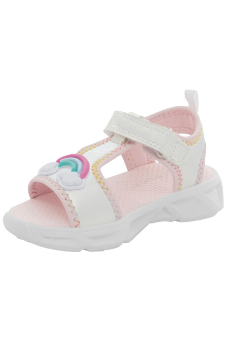 Sandalias jani con luces y velcro, diseño arcoíris Sin color