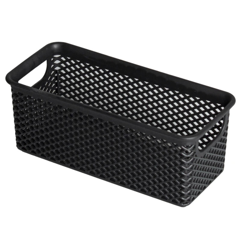 Cesto organizador calado línea rectangular P NEGRO