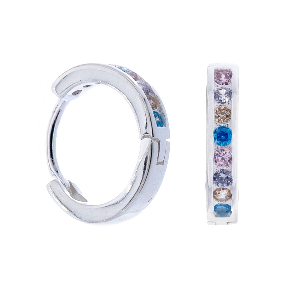 Aros de plata 925 con corconias de color. 