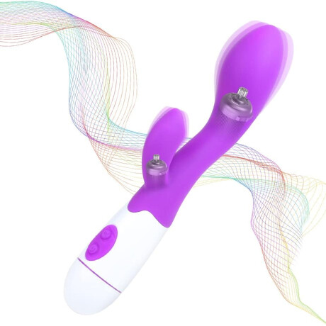 Vibrador Con Doble Estímulo Desing Curvo A Pila Violeta