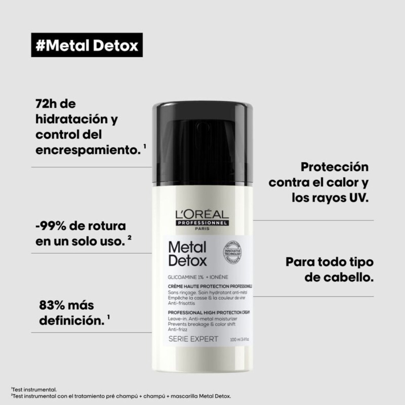 Crema para cabello L'Oréal Prof Metal Detox leave-in 100ml Crema para cabello L'Oréal Prof Metal Detox leave-in 100ml