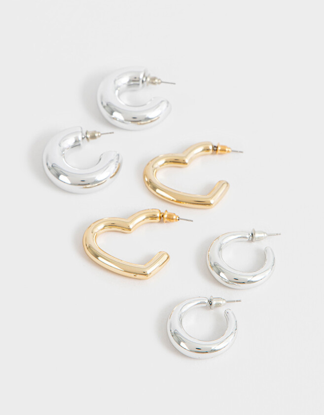 Aros Argollas Set Chunky Edition Set De Argollas Chunky - Combinacion Bicolor