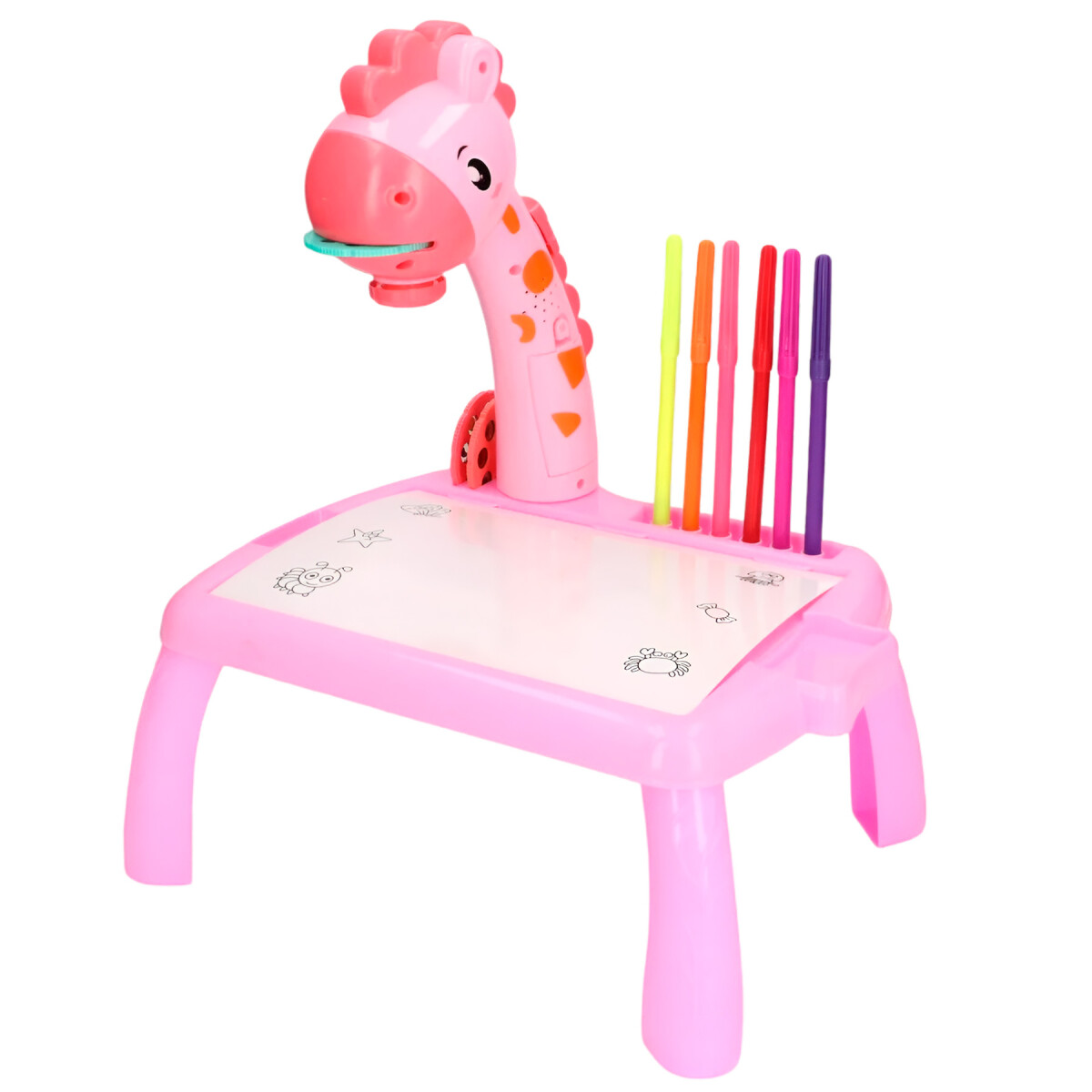 Jirafa Pizarra Mesa Proyector Led + Accesorios Para Dibujar® - Color Rosa 