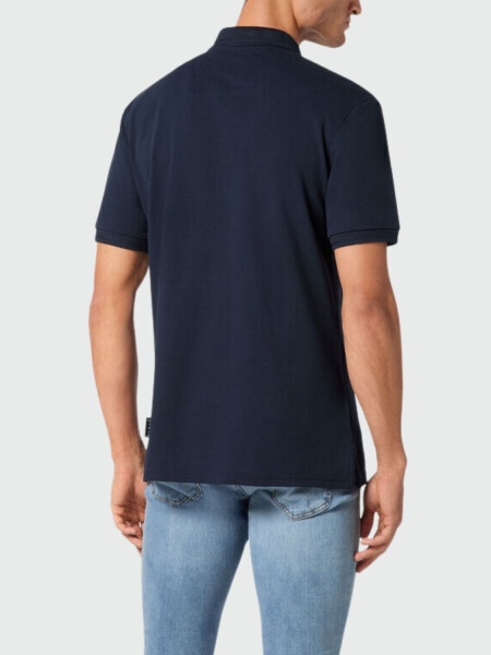 PHILIPP PLEIN - polo piqué azul marino Gothic Plein Azul