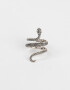 Anillos Medianos y Grandes Con vibora Anillo De Serpiente - Plateado Antique Silver