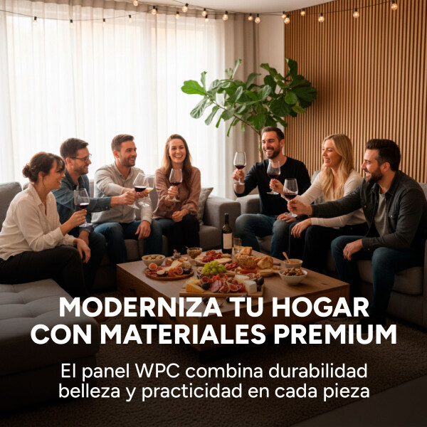 Pack x10 Wpc Simil Madera Wall Panel Lambrin 2.90x16.7 Color Marrón Madera 2