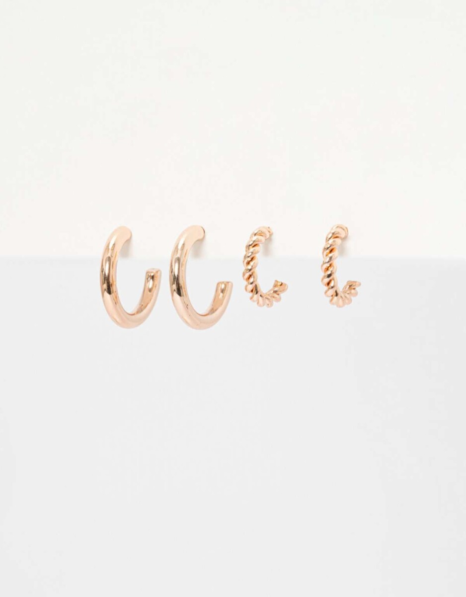 Set De Argollas - Dorado Oro Rosa 