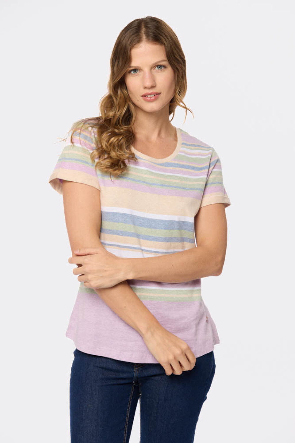REMERA RAYADA Lila