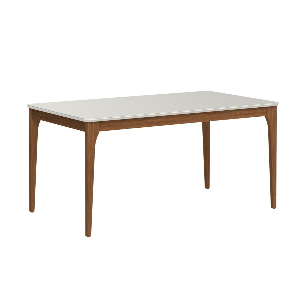 Mesa de comedor Ella - Con vidrio - 160 - Canela y Off White 
