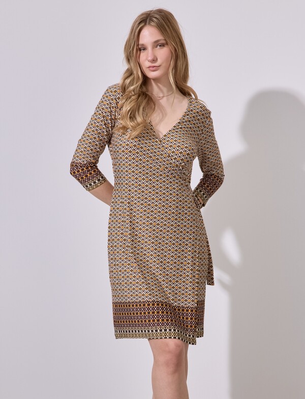 Vestido Cruzado Printed MULTI/VERDE