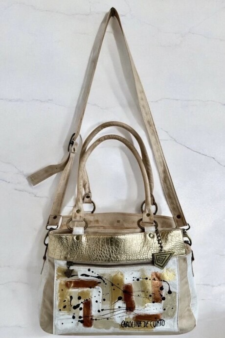 Cartera De Cuero Modelo VITALIA Con Arte Pintado A Mano Cartera De Cuero Modelo VITALIA Con Arte Pintado A Mano