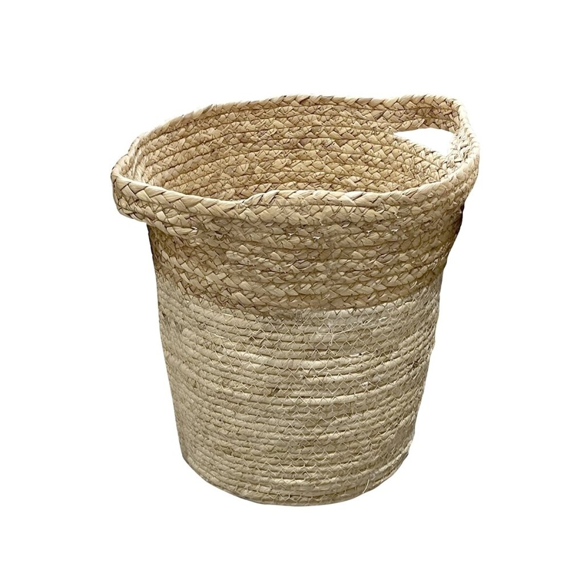 CESTO TEJIDO C/ASAS D28x31CM CREMA/NATURAL 