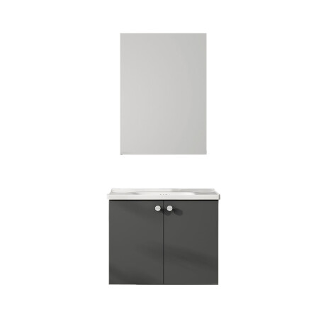 MUEBLE BAÑO 61x40x45 MDF GRIS OSCURO INCL. BACHA Y ESPEJO BLANCO