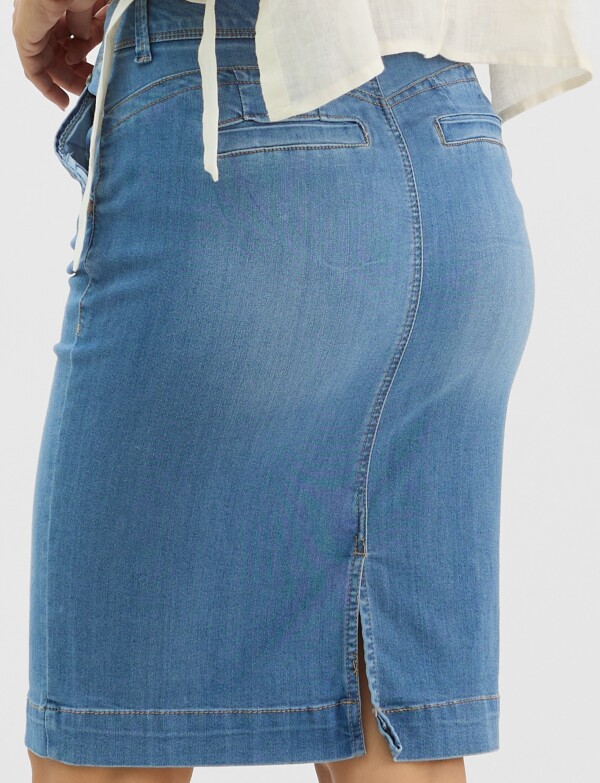 Falda De Denim Tubo A La Rodilla JEAN