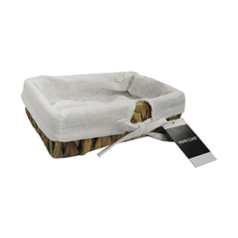 Canasto Rectangular de Mimbre con Tela 22 x 15 x 6 cm U