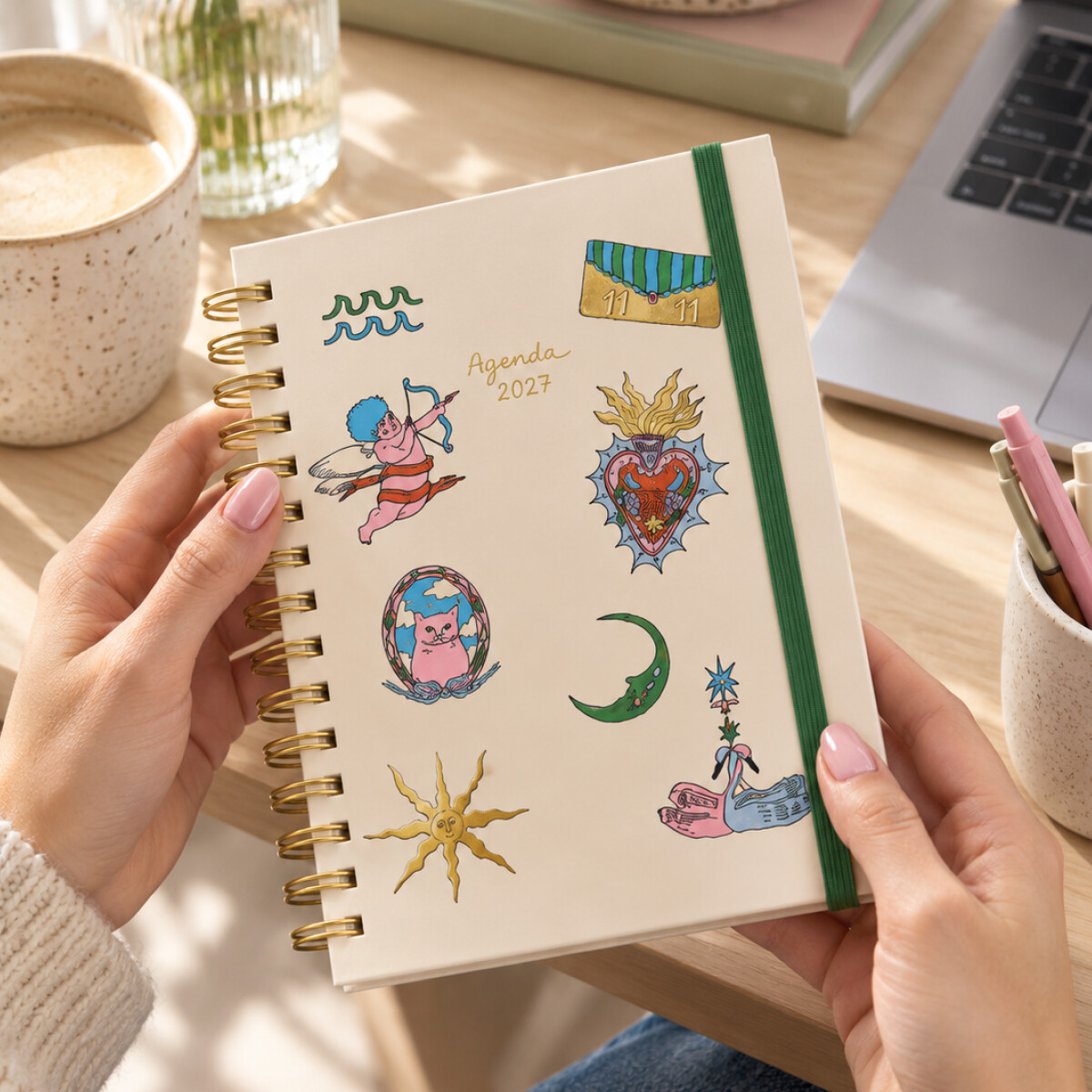 Agenda 2027 con stickers Lucky Girl 