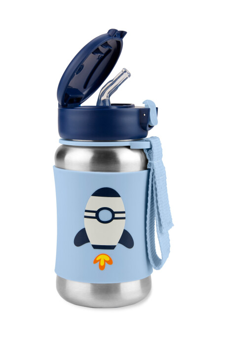 Botella acero inoxidable con sorbito, diseño cohete Botella acero inoxidable con sorbito, diseño cohete