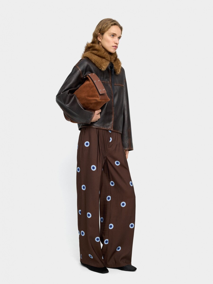 Pantalón Fluido Estampado De Círculos multicolor