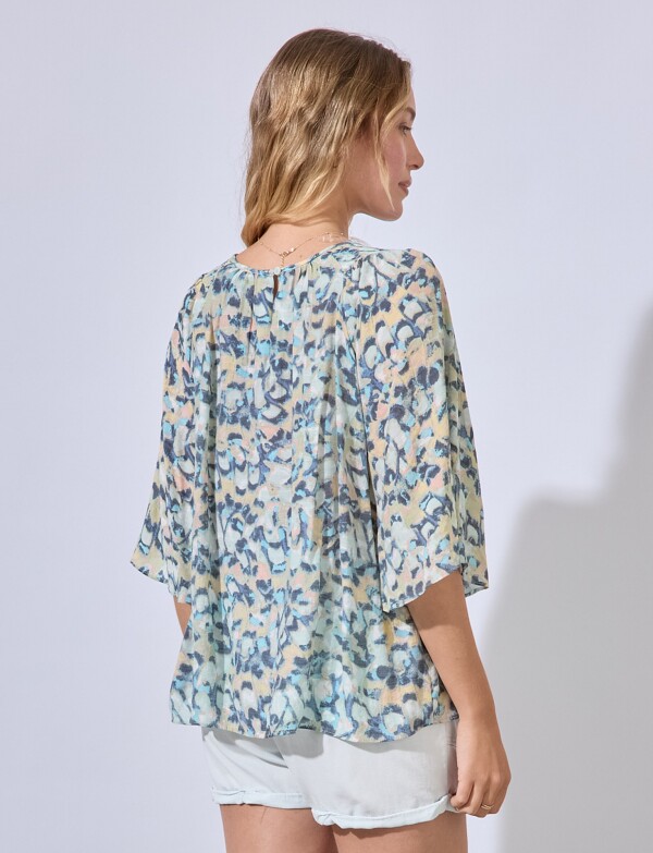 Blusa Print MULTI/CELESTE