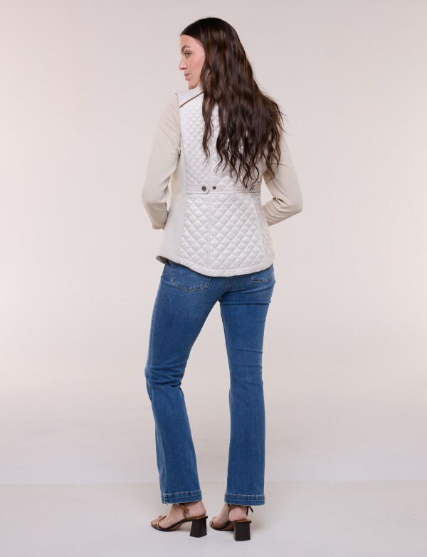 Chaleco Abrigo Ribete BEIGE CLARO
