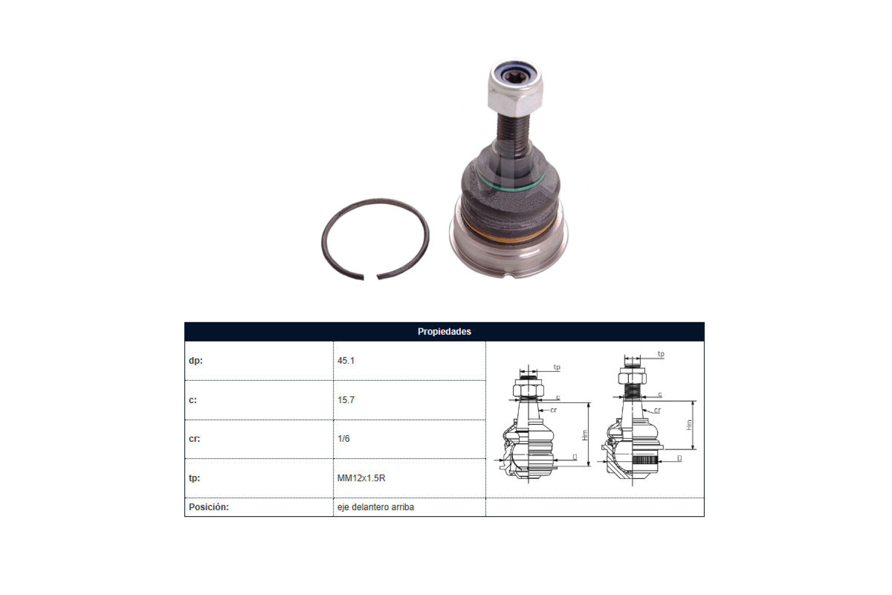 Rotula Del Volks Amarok 4X2 - 4X4 11-25 Der/Izq 