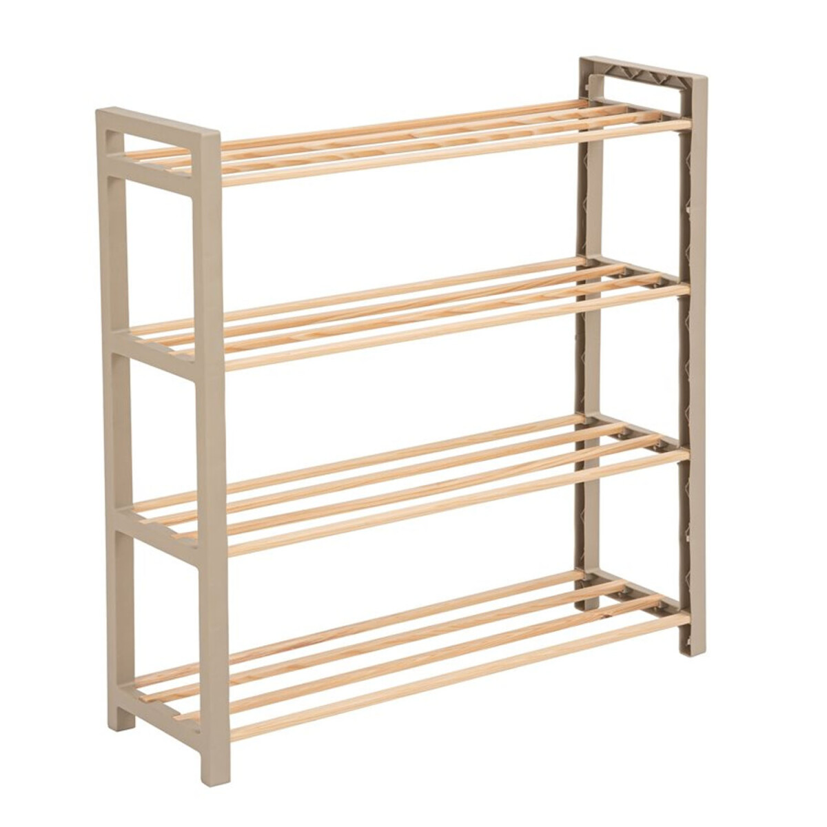 Zapatera Estantería Organizadora 4 Niveles en Madera y PP - Natural 
