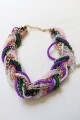 COLLAR TRENZA COLOR VERDE LILA
