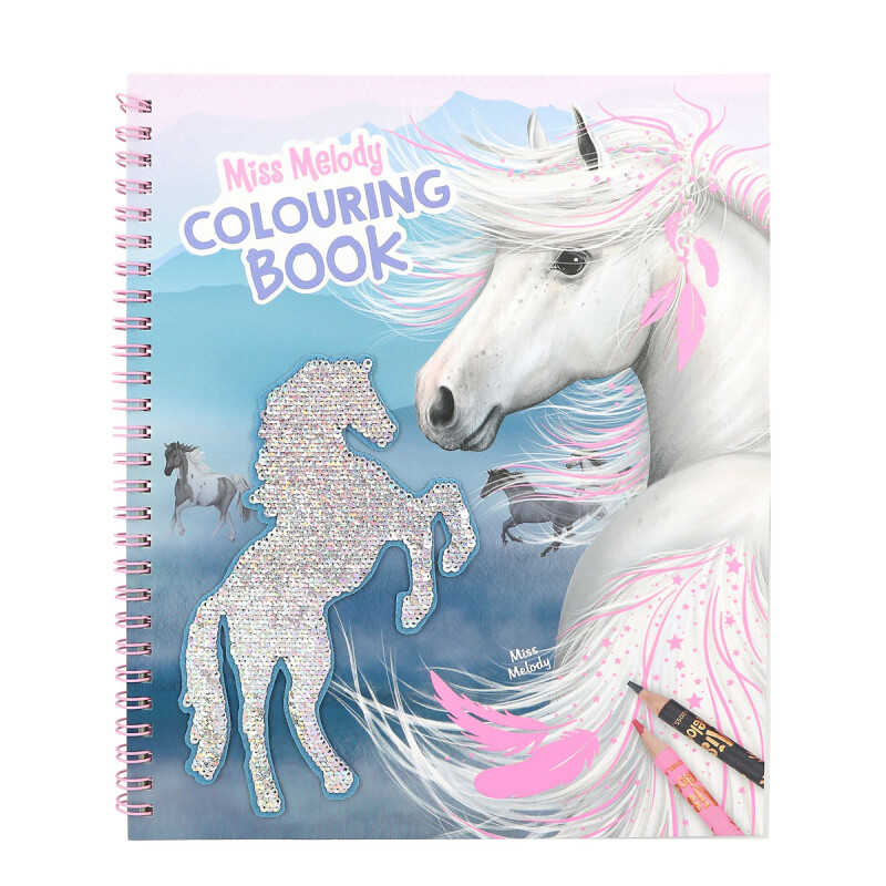 Libro para colorear Miss Melody Tapa con lentejuelas Top Model Libro para colorear Miss Melody Tapa con lentejuelas Top Model