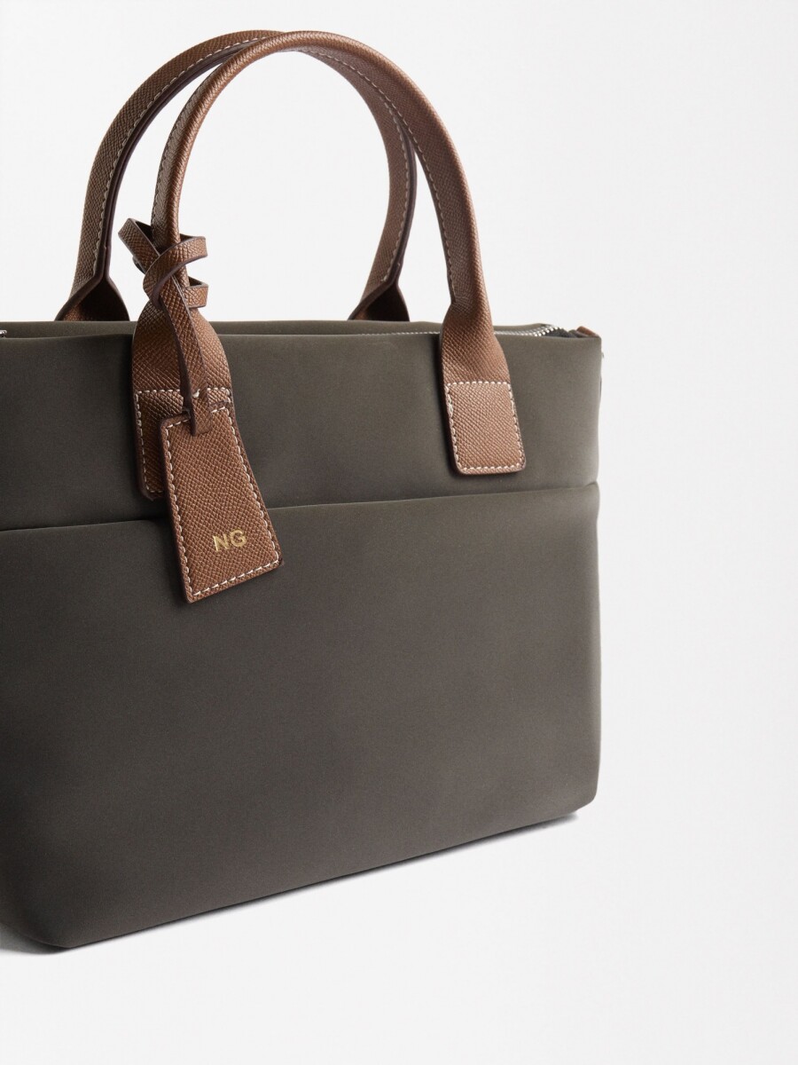Bolso Tote Con Textura Suave L negro
