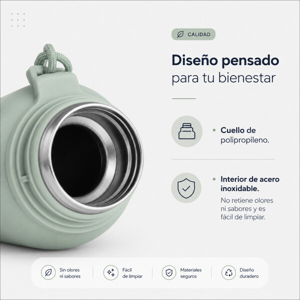 Termo Bremen 600ml Doble Pared Acero Inoxidable GRIS