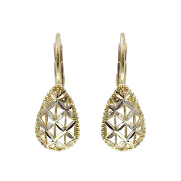 Caravanas Tuscan gota labradas de oro amarillo18k Caravanas Tuscan gota labradas de oro amarillo18k