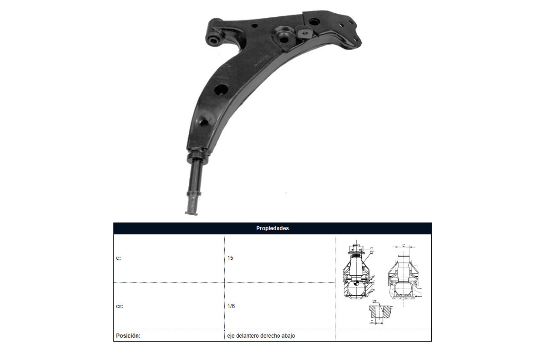 Parilla De Suspension Delantera Toyota Corolla 91-95 Der 