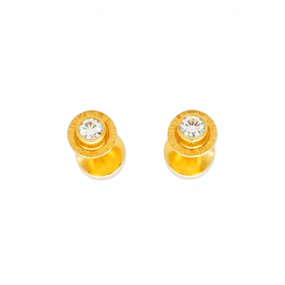 Abridores Zirconia blanca-Oro 18k-Piedra Zirconia-AB9526 - conpiedra 