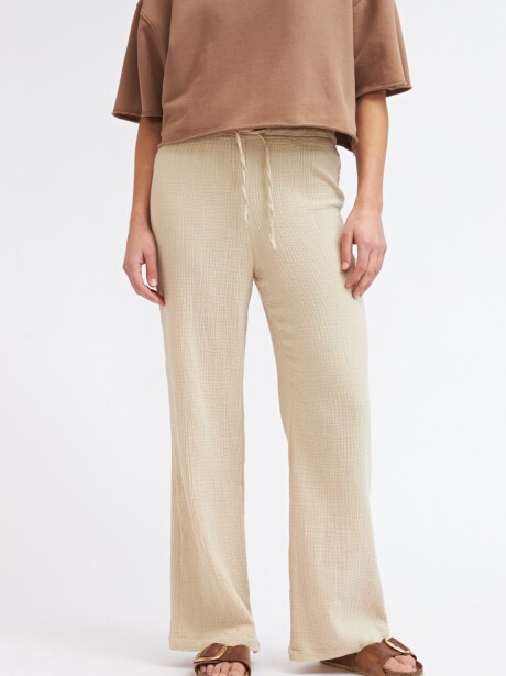 PANTALÓN TRAMA BEIGE