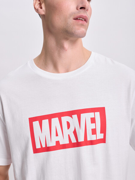 Remera manga corta estampa Blanca