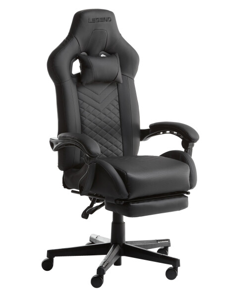 Silla gaming HALLUM con apoya pies negro Silla gaming HALLUM con apoya pies negro