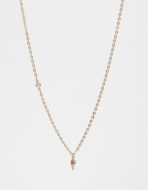 Cadena Corta con Dije Strass Collar Con Dije De Heladito - Dorado