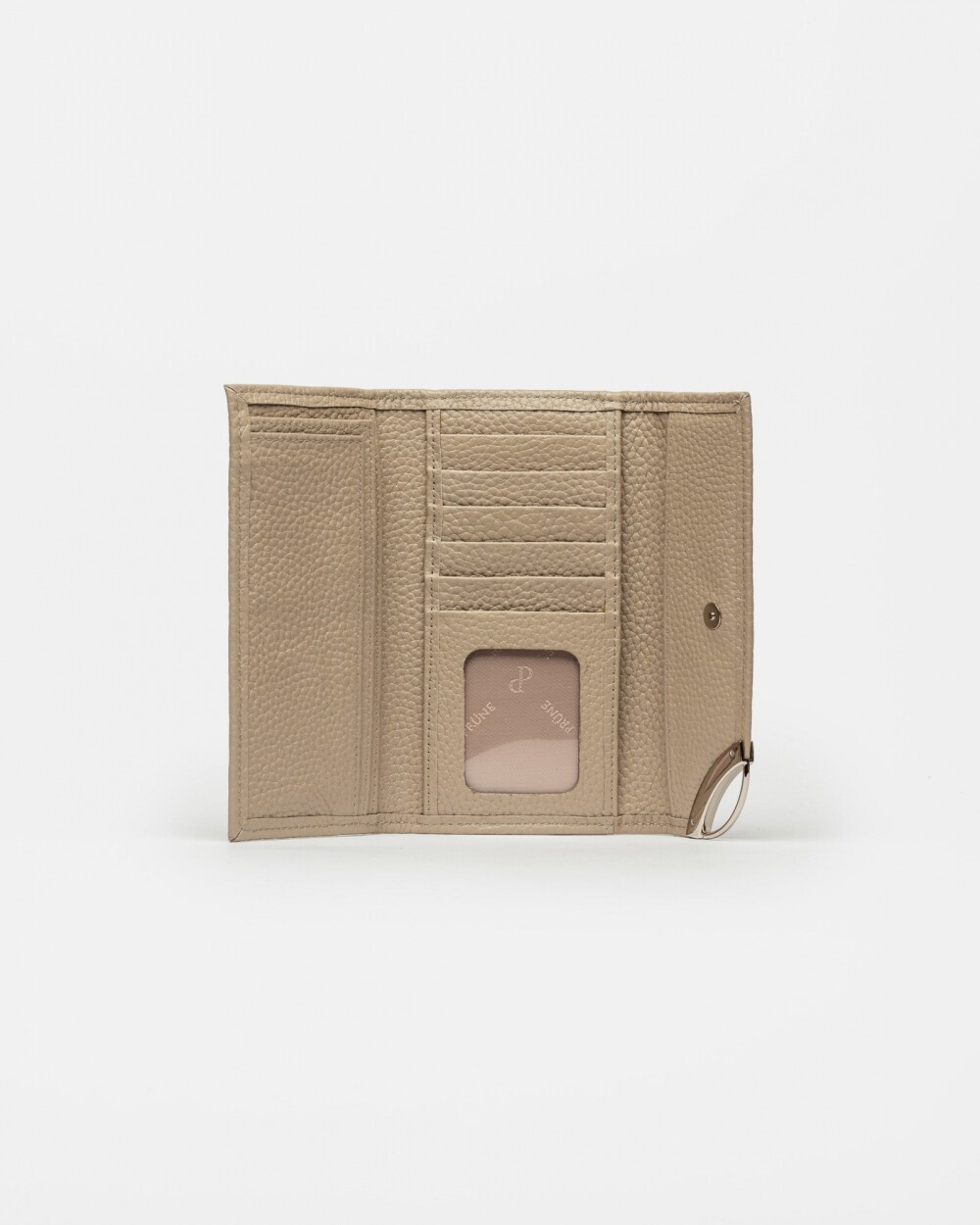 Billetera Katy en cuero graneado Taupe