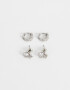 Aros Sets Premium Silver Aros Sets Bañado En Oro Blanco - Plateado