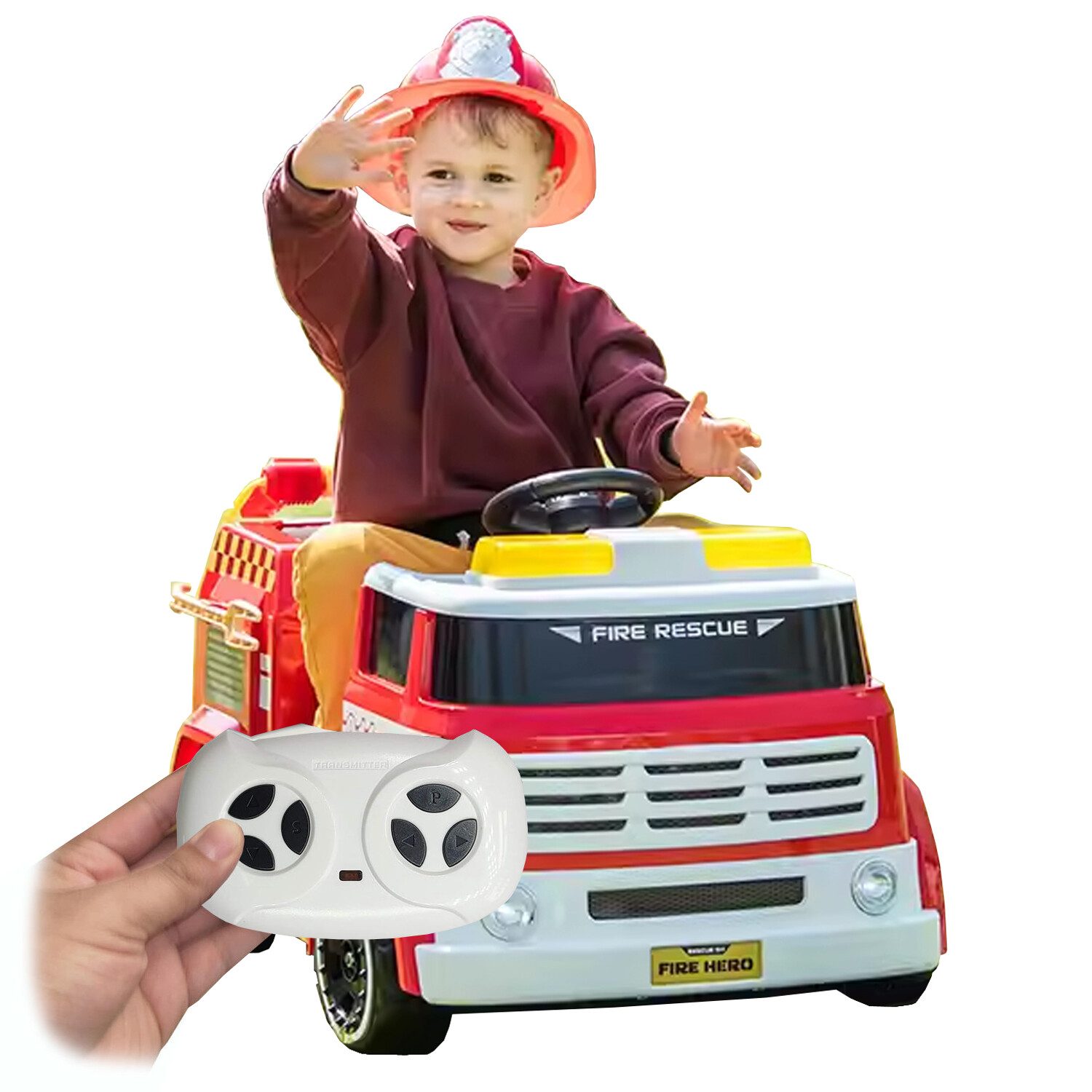 Camion de bomberos a bateria para niños clearance