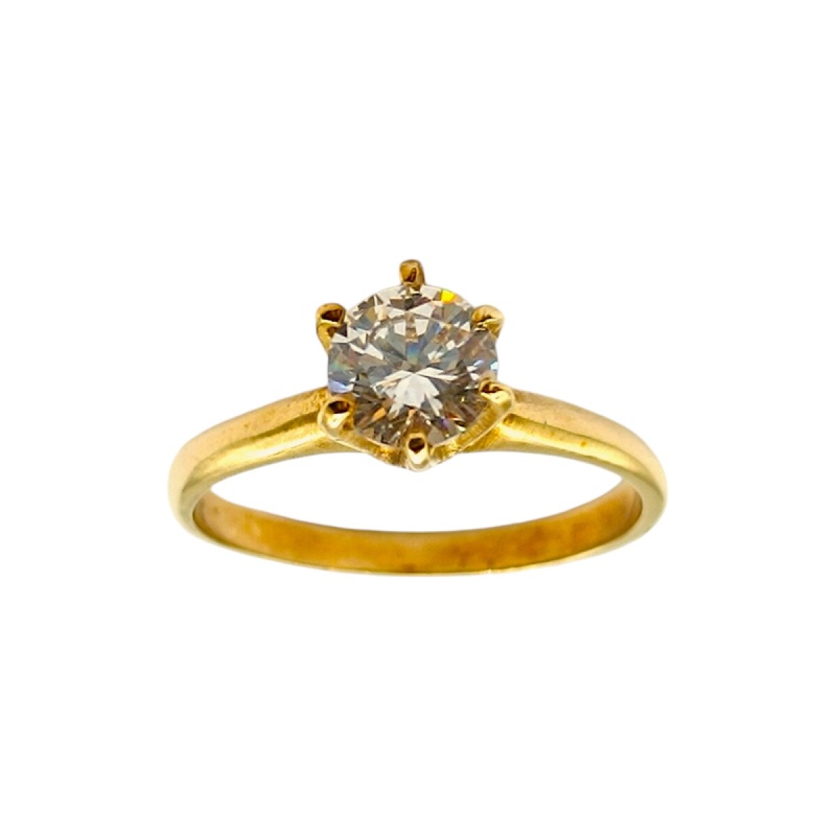 Anillo Solitario-Oro bajo-Piedra Zirconia-AN8084 - conpiedra 