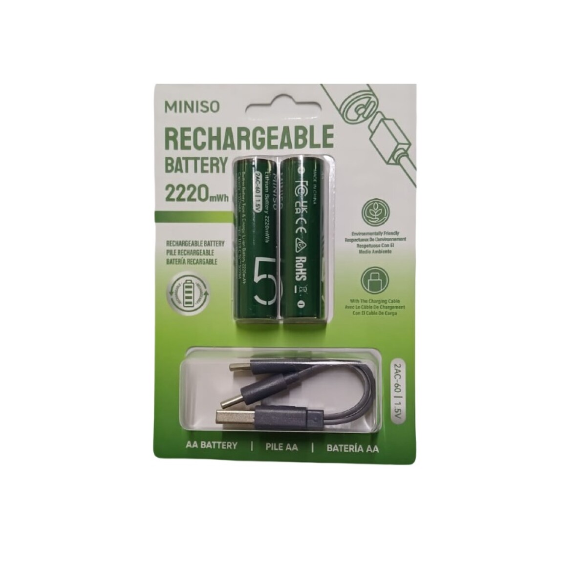 Pilas recargables AA 2pcs 