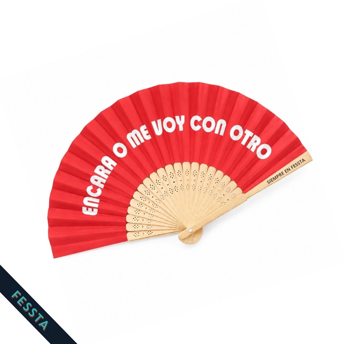 Abanico "Encara o me voy con otro" - Rojo 