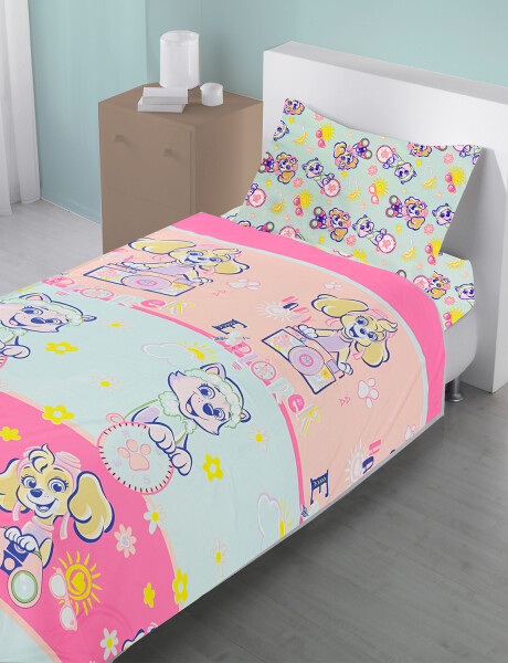 Juego de Sábanas Estampadas 1 Plaza Infantiles Diseño Paw Patrol Rosa Juego de Sábanas Estampadas 1 Plaza Infantiles Diseño Paw Patrol Rosa