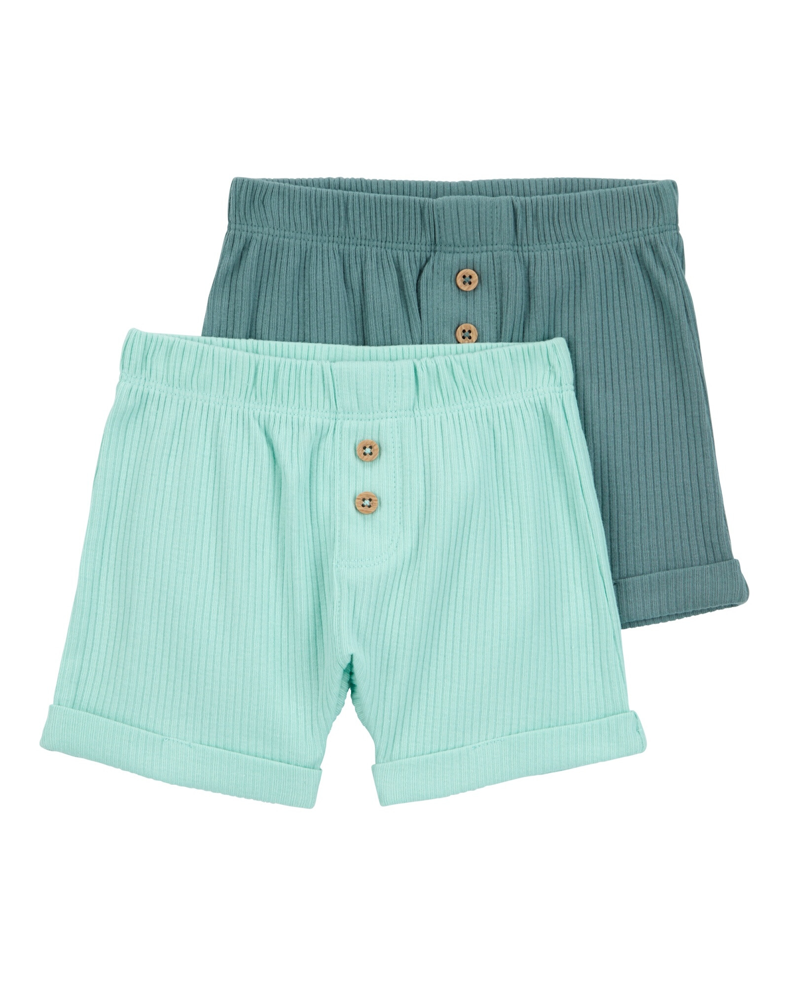 Pack dos shorts de algodón, verdes Sin color