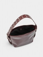 Bolso Bombonera Con Tachuelas burdeos